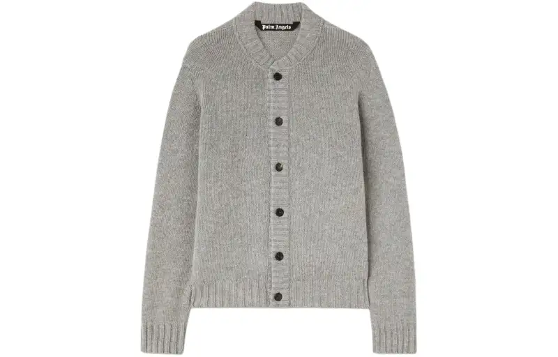 PALM ANGELS Logo Intarsia Buttoned Cardigan