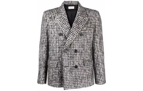 SAINT LAURENT Jackets Men's Gray Suit Collar Moderate Other