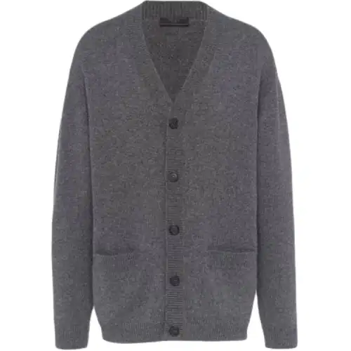 PRADA Triangle-logo Cashmere Cardigan