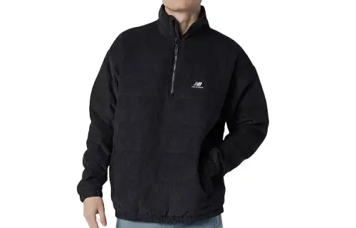 New Balance Jackets Men's Black Stand Collar Moderate Straight Fit