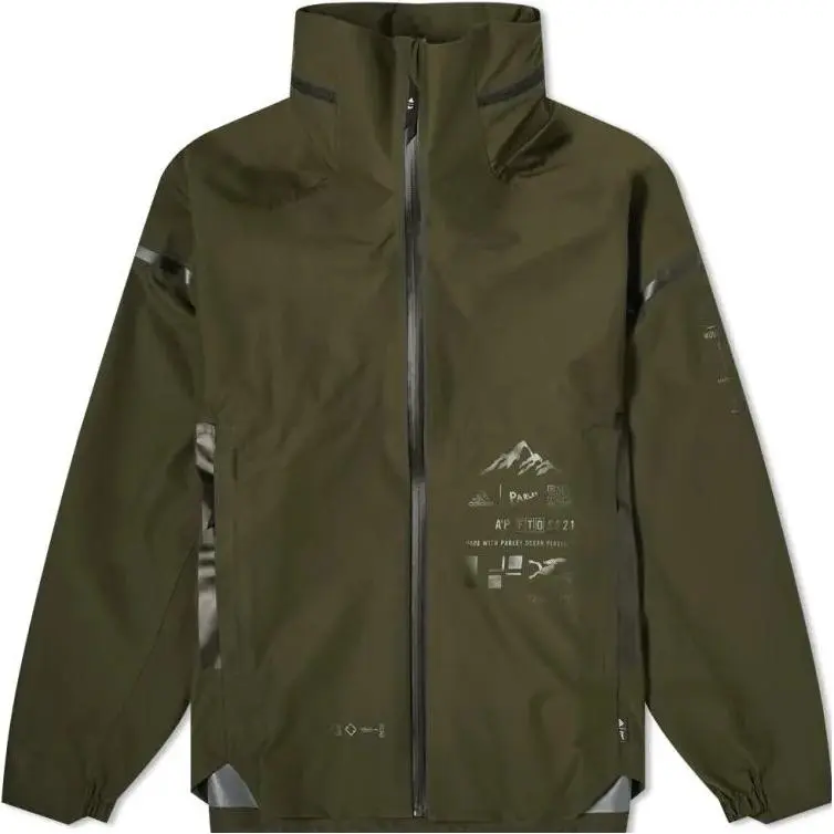 Adidas Jackets Men's Night Sky Green Hooded Moderate Other