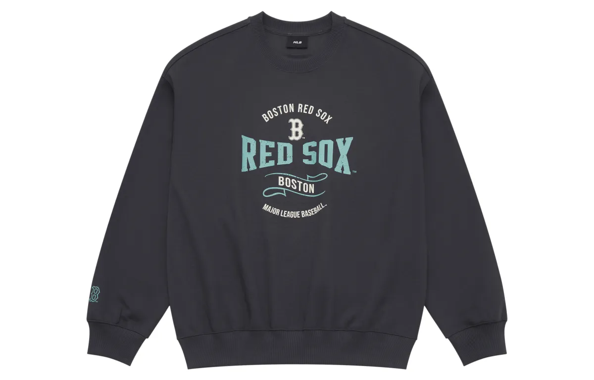 MLB Preppy Style Collection Boston Red Sox SS25 Sweatshirt Unisex Charcoal Gray