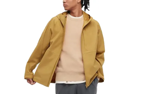 UNIQLO Jackets Men's Yellow Hooded Moderate Other