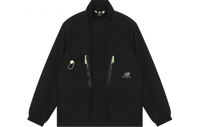 New Balance Jackets Men's Black Stand Collar Moderate Workwear