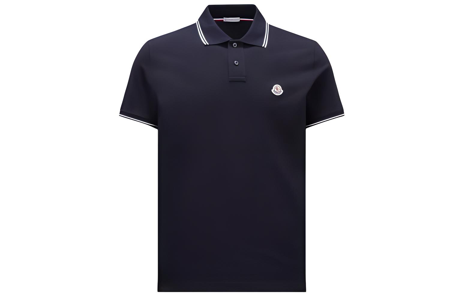 Мужская футболка Moncler Moncler Polo (синяя)