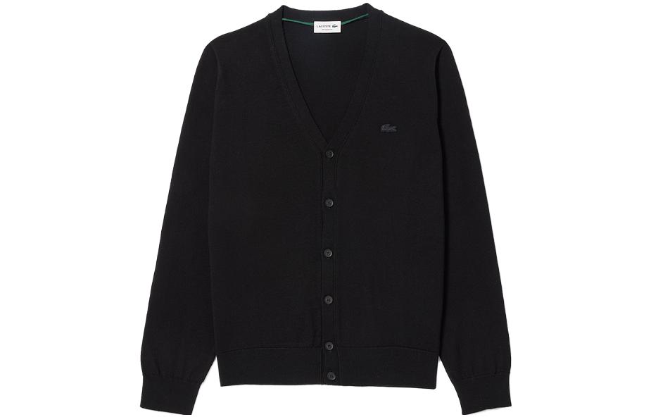Мужской кардиган LACOSTE на пуговицах (черный)