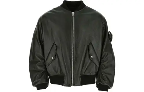 PRADA Jackets Men's Black Baseball Collar Moderate Pilot