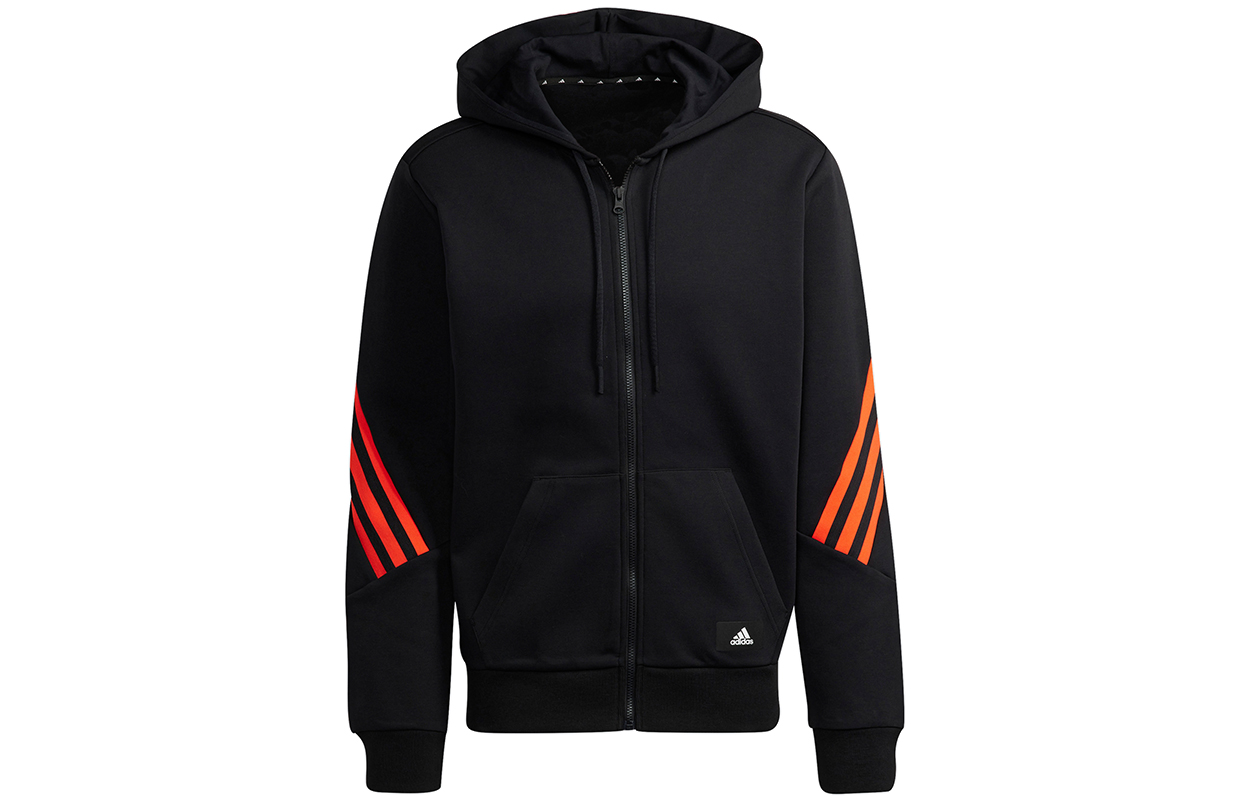 Adidas, sports black jacket with hood