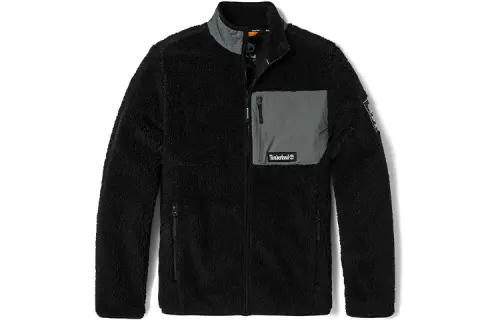 Timberland Fleece Tops Men's Black Stand Collar Thickened Other