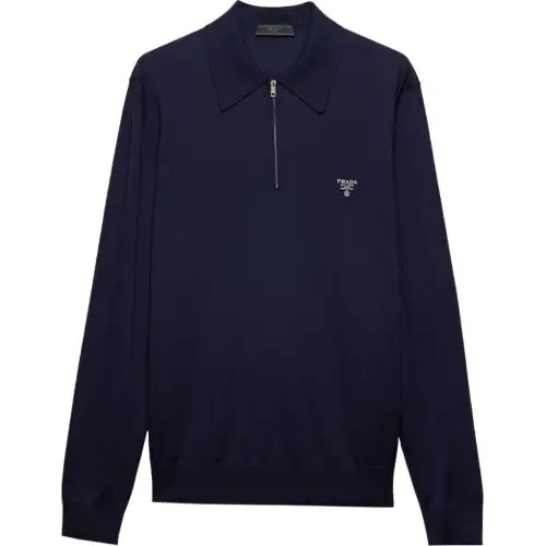 Prada long-sleeve wool polo shirt