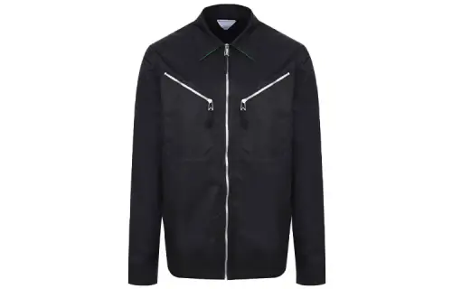 Bottega Veneta Jackets Men's Black Pointed Collar Moderate Other