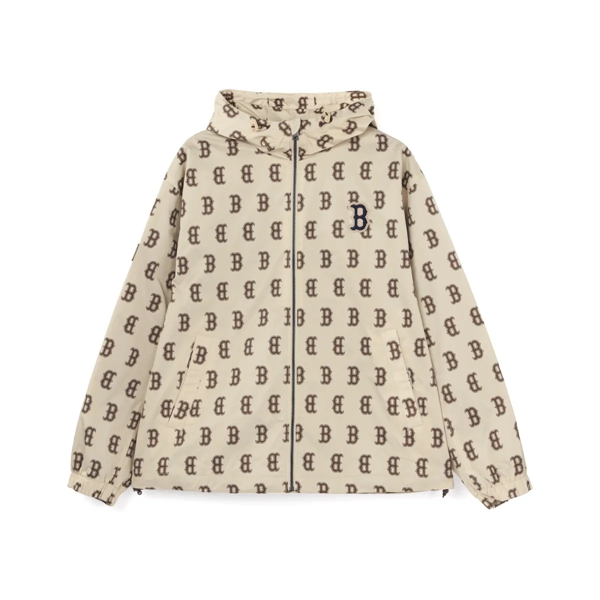 MLB Monogram Jackets Unisex Khaki Hooded (Non-detachable) Thin