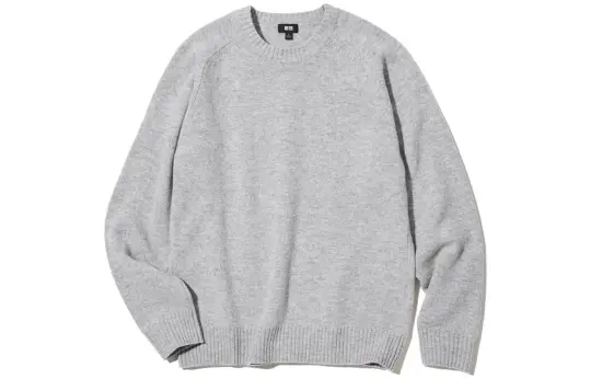 UNIQLO Sweaters Unisex Gray Crew Neck Moderate Other