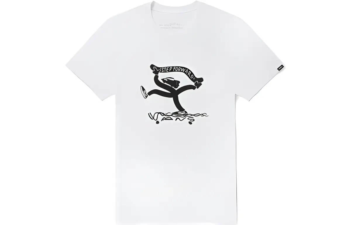 Vans FIVEMONKER T-Shirts Unisex White Crew Neck Moderate Straight Fit