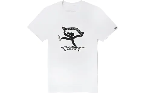 Vans FIVEMONKER T-Shirts Unisex White Crew Neck Moderate Straight Fit