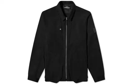STONE ISLAND Jackets Men's Black Lapel Moderate Workwear