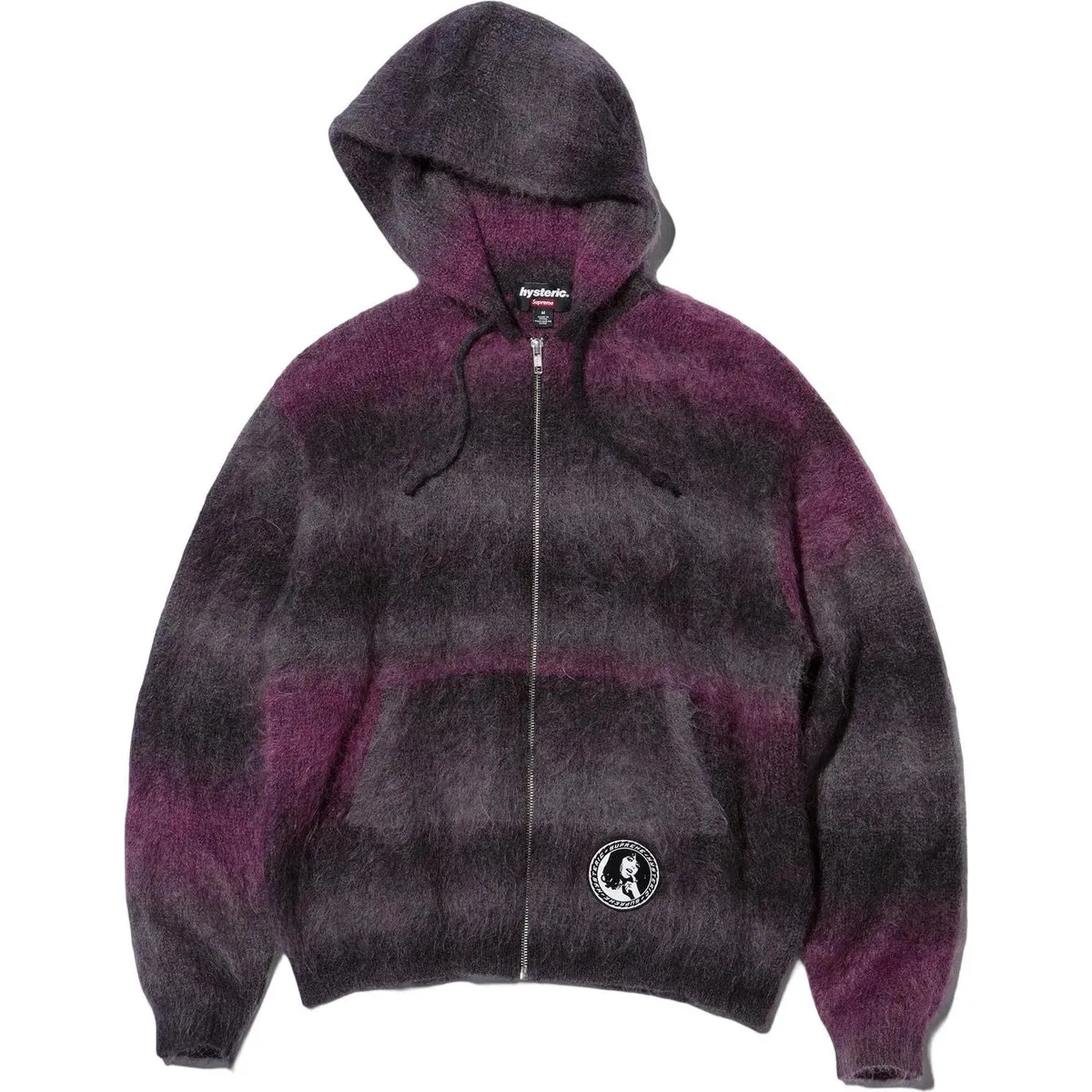 Supreme Hysteric Glamour Mohair Zip Up Hooded Sweater