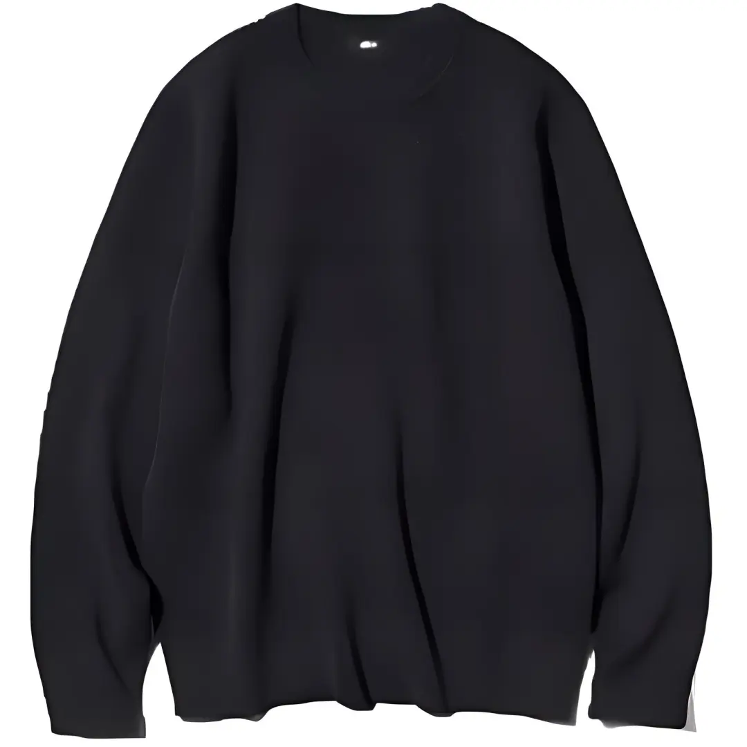 UNIQLO Sweaters Unisex 09 Black Crew Neck Moderate