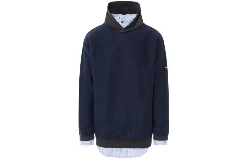 Balenciaga Logo Patch Knitted Hoodie