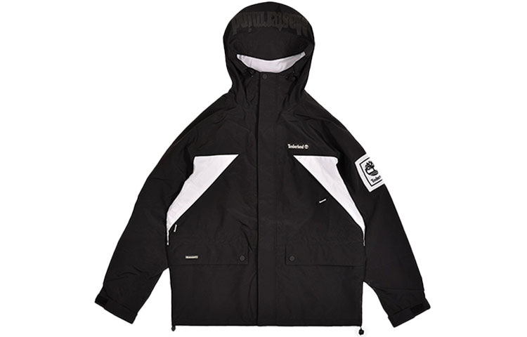 Timberland Timberland x MASTERMIND WORLD x MASTERMIND WORLD joint style hooded windproof reflective logo jacket, same style for men and women, black