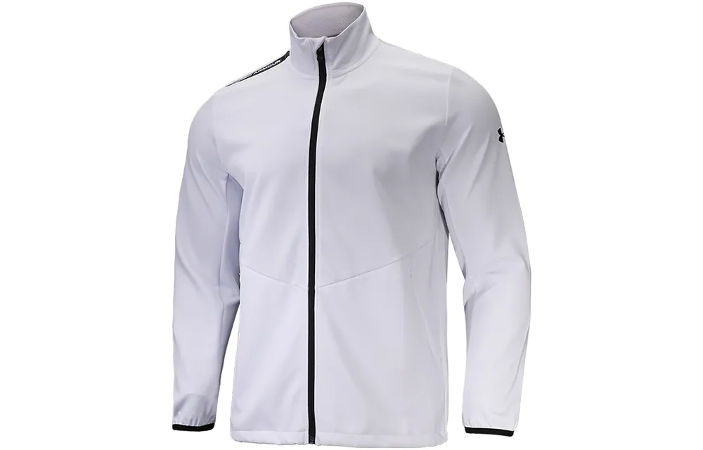 Under Armour Jackets Men's White Stand Collar Moderate Straight Fit