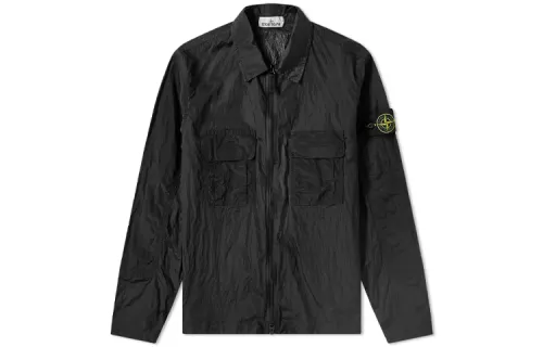 STONE ISLAND Jackets Men's Black Lapel Moderate Other