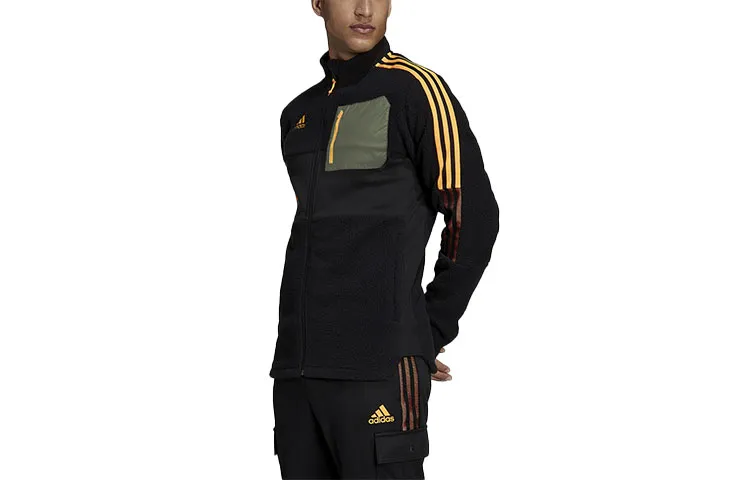 Adidas Jackets Men's Black Stand Collar Moderate Other