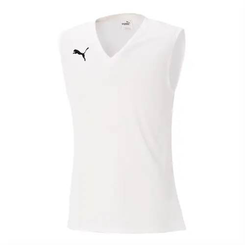 PUMA Tank Tops Men's White V Neck Moderate Straight Fit