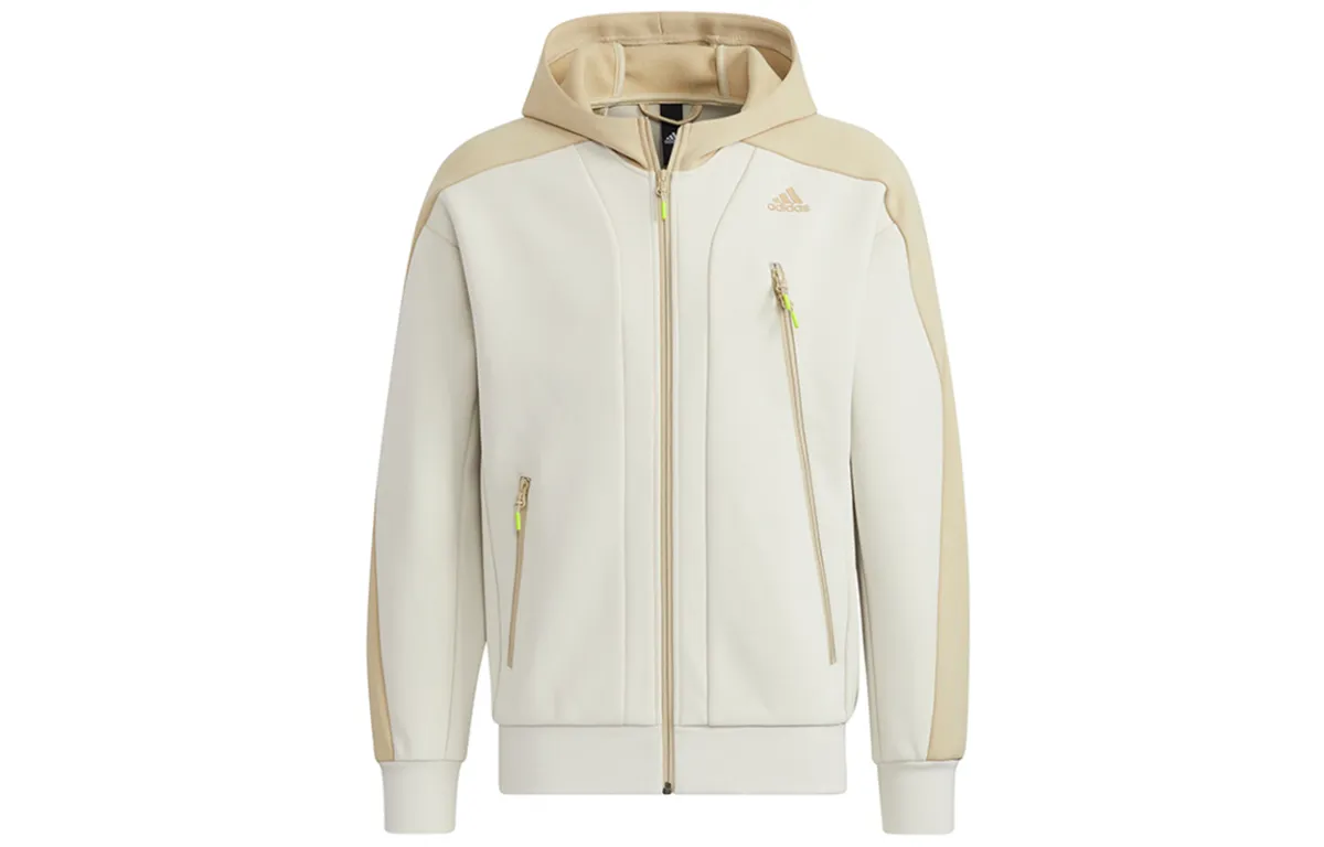 Adidas Jackets Men's Ecru Hooded Moderate Other