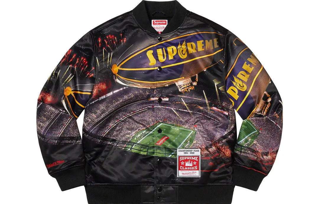 Supreme x Mitchell & Ness Stadium varsity jacket