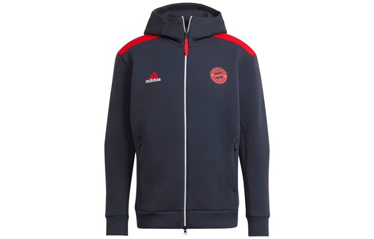 Adidas Bayern Munich Black Jacket Men's Dark Navy Blue