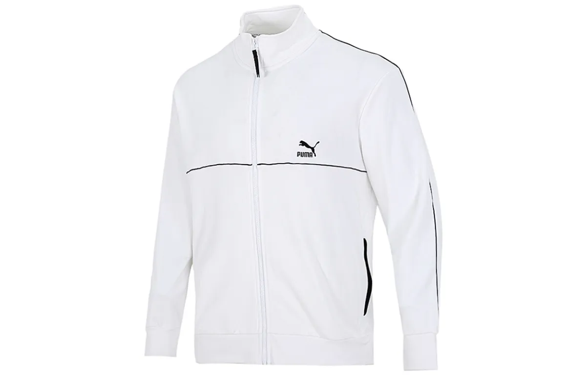 PUMA Jackets Men's White Stand Collar Moderate Other