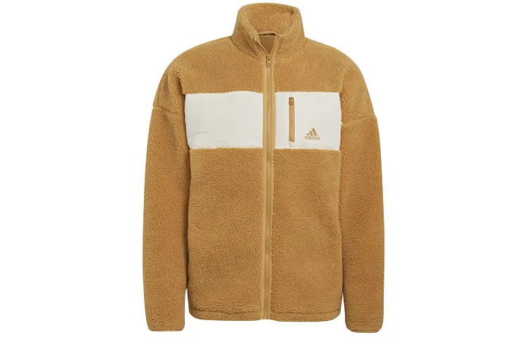 Adidas Jackets Unisex Yellow Stand Collar Moderate Straight Fit