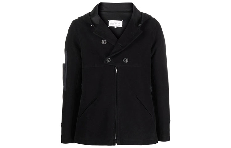 Maison Margiela Jackets Men's Black Hooded Moderate Other