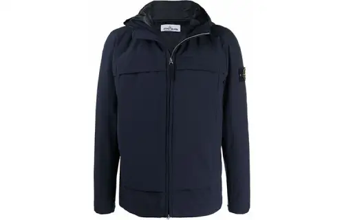 STONE ISLAND Jackets Men's Marine Blue Hooded Non Detachable Moderate Other