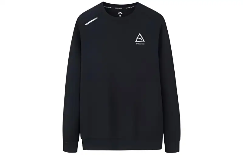 ANTA Sweatshirts Men's Black Crew Neck Thickened Regular