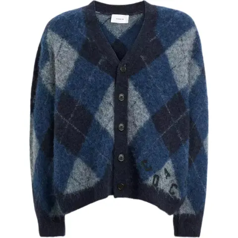 COACH Knitwear Men's Blue V-neck Moderate