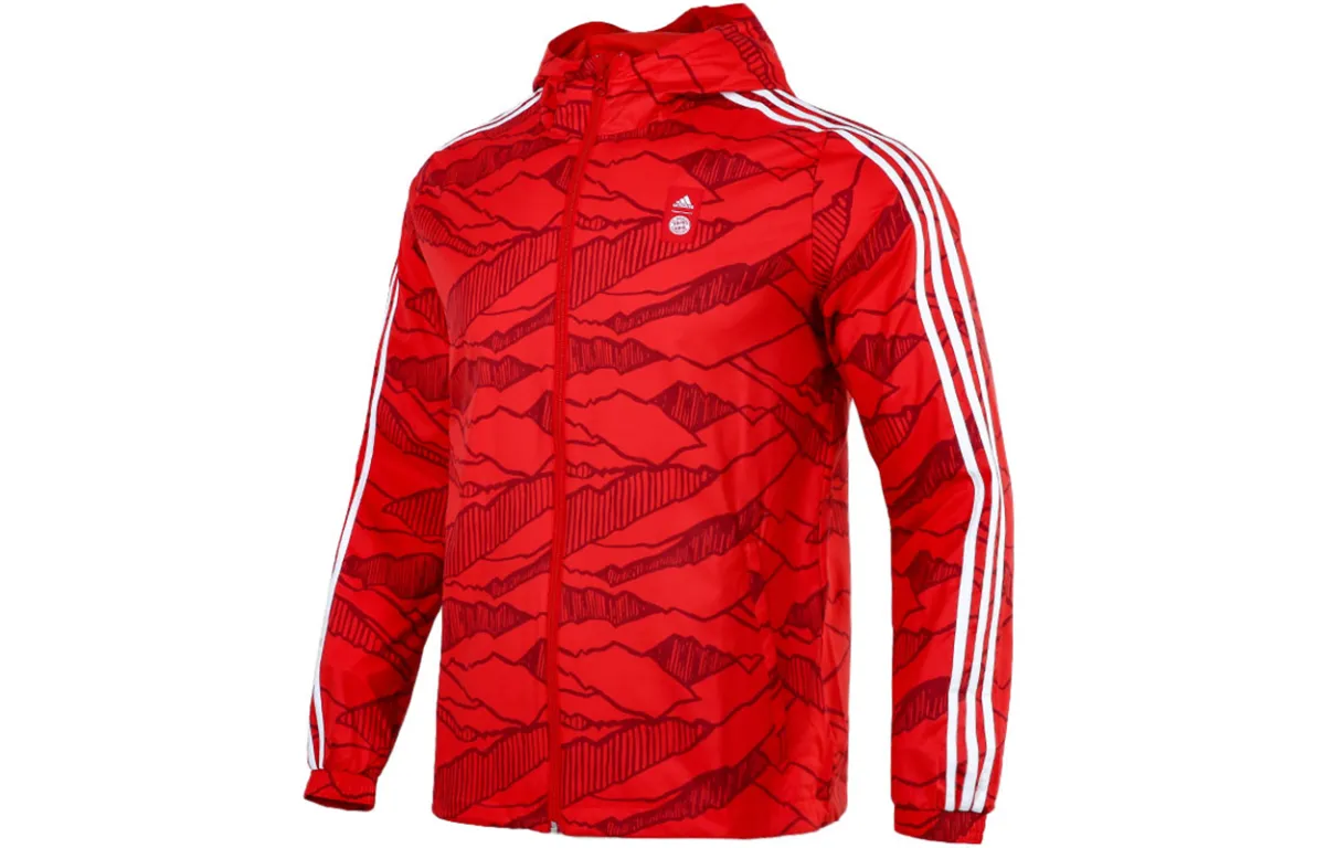 Adidas Jackets Men's Red Hooded Moderate Other