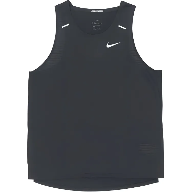 Nike Tank Tops Men's Black Crew Neck Moderate Straight Fit