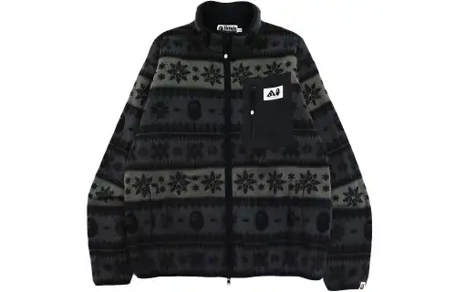 Bape Snow Pattern Relaxed Fit Zip Fleece
