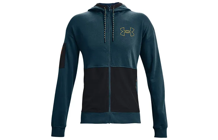 Under Armour Rival Jackets Men's Dark Cyan Hooded (Non-detachable) Moderate Straight Fit