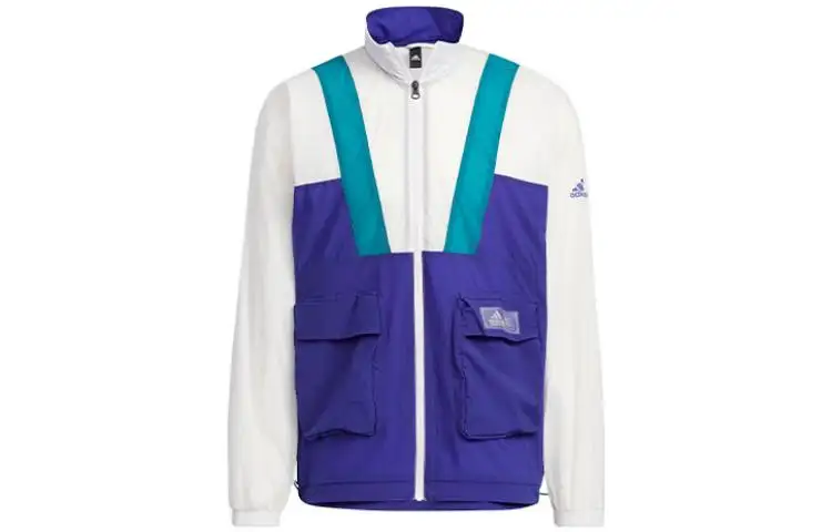 Adidas Originals St Ltwind Wvjk Jackets Men's Blue With White Lettering Stand Collar Moderate Other