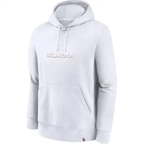 JORDAN Oklahoma Sooners Statement Wordmark Lockup Heavyweight Men's JORDAN College Pullover Hoodie
