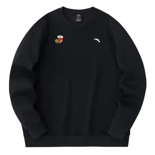 ANTA Sweatshirts Men's Black Crew Neck Moderate Regular
