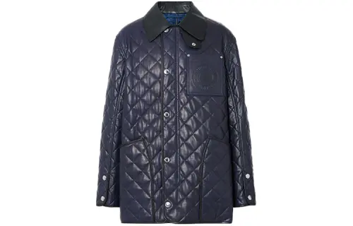 Burberry Jackets Men's Ink Blue Lapel Moderate Other