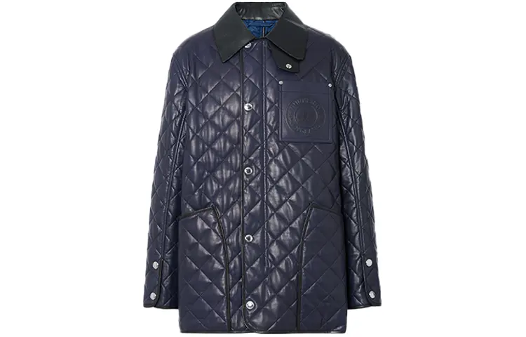 Burberry Jackets Men's Ink Blue Lapel Moderate Other