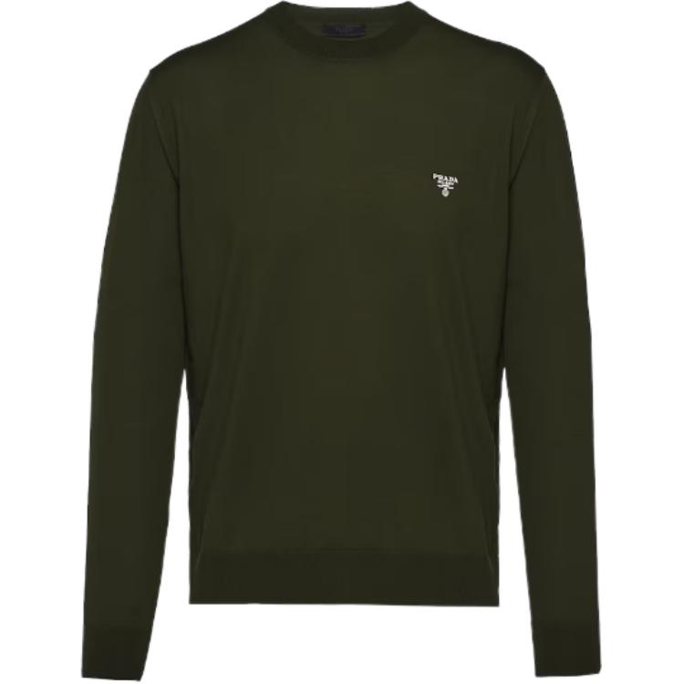 Prada logo-embroidered wool jumper