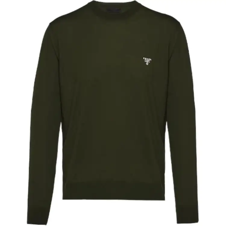 Prada logo-embroidered wool jumper