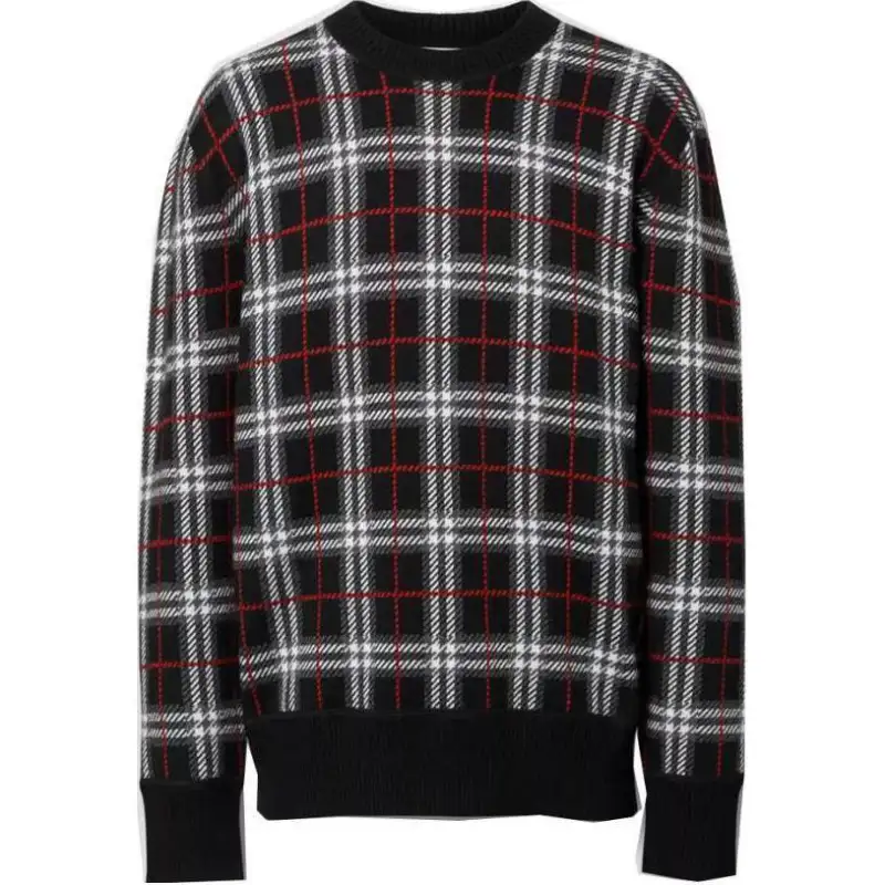Burberry Knitwear Men's Black Crew Neck Moderate Other