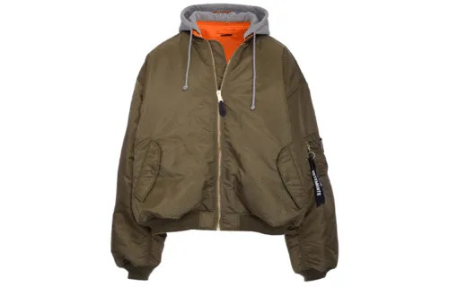 Vetements Jackets Men's Green Hooded Moderate Other